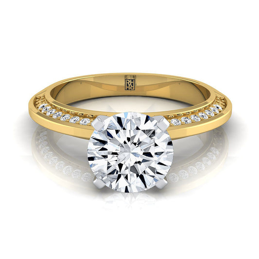 Round Brilliant, Knife Edge Micro-Pavé, in 18K Yellow Gold | RockHer