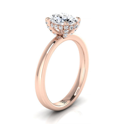 ตัวเรือนแหวนหมั้นเพชร Lana ทรงรี ฝังหนาม ทองคำชมพู 14K จาก RockHer