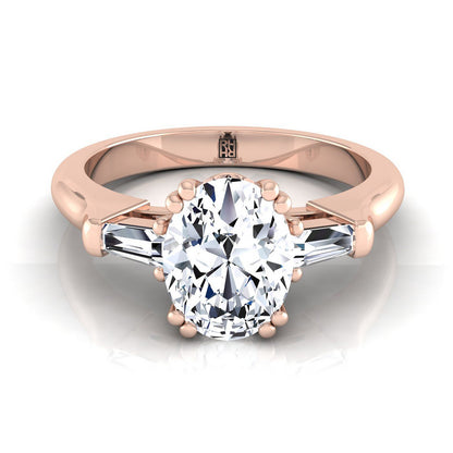 ตัวเรือนแหวนหมั้นเพชร Lily ทรงรี ฝังหนาม ทองคำชมพู 14K จาก RockHer