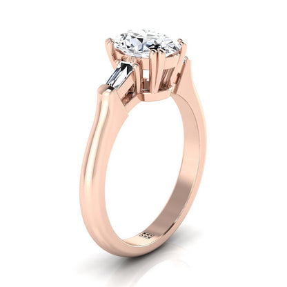 ตัวเรือนแหวนหมั้นเพชร Lily ทรงรี ฝังหนาม ทองคำชมพู 14K จาก RockHer