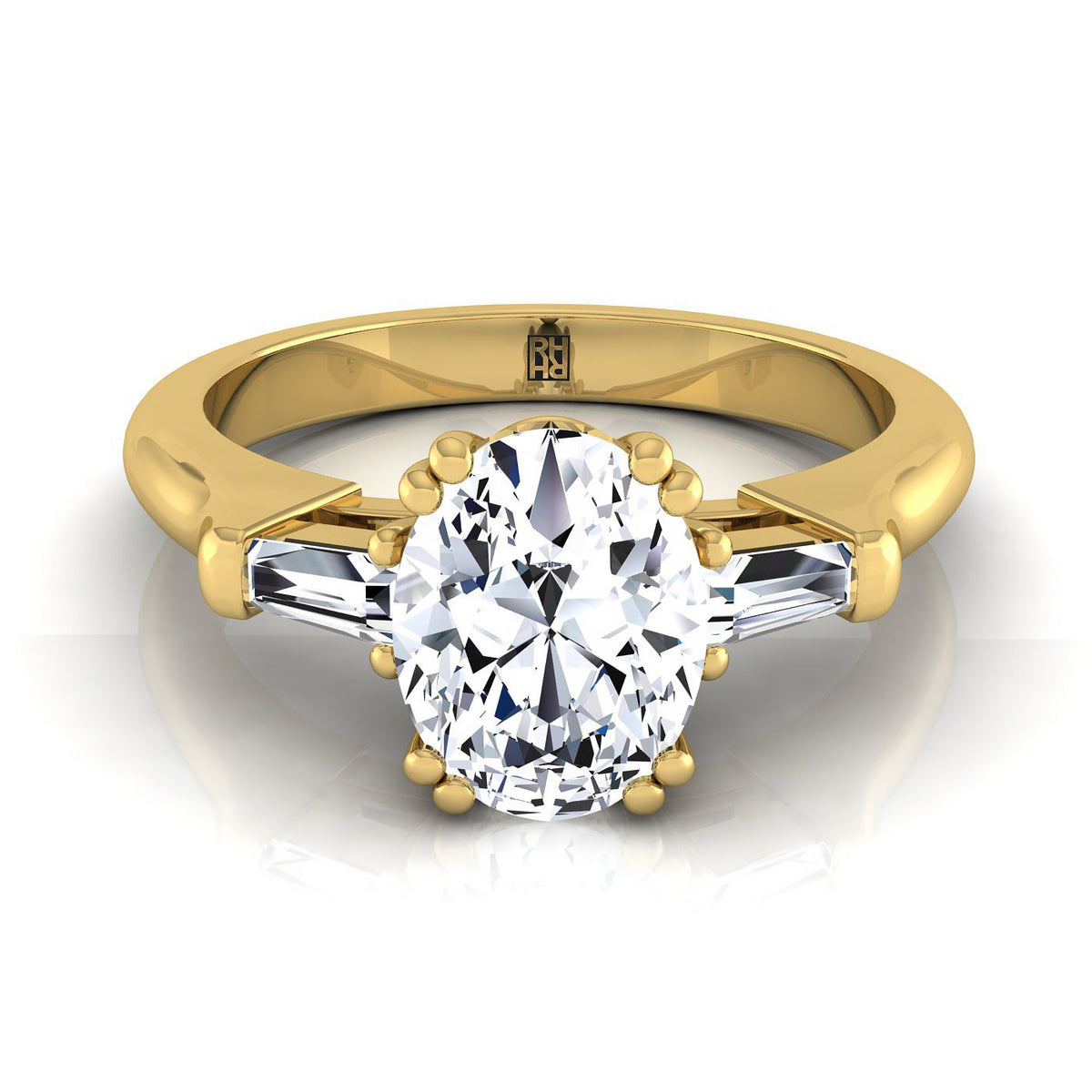 ตัวเรือนแหวนหมั้นเพชร Lily ทรงรี ทองคำเหลือง 18K จาก RockHer