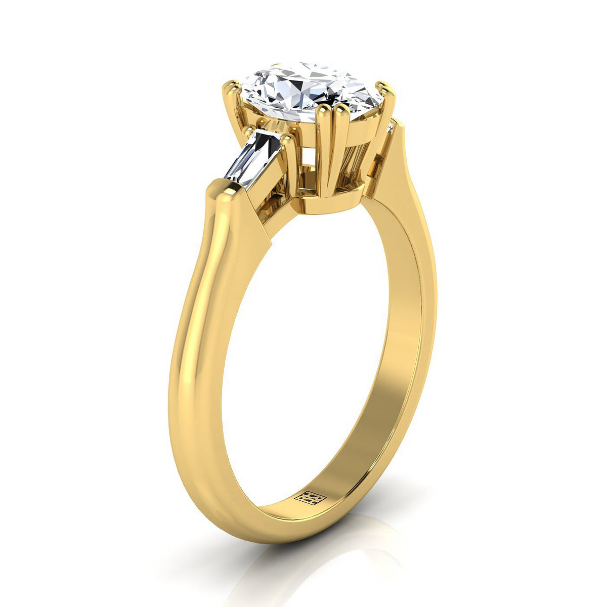 ตัวเรือนแหวนหมั้นเพชร Lily ทรงรี ทองคำเหลือง 18K จาก RockHer