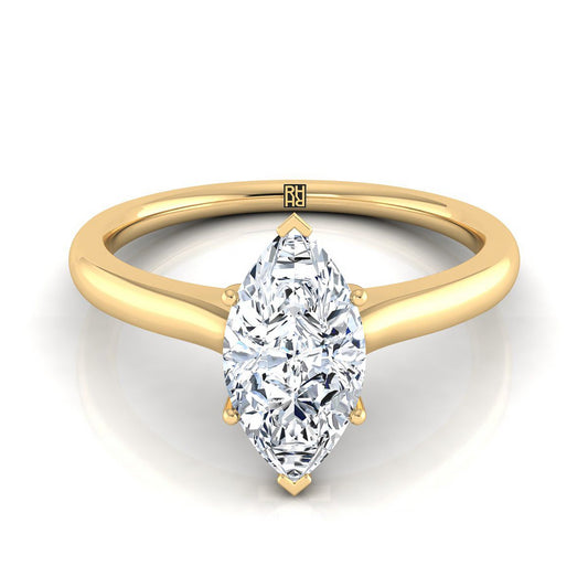 Cathedral Surprise Stone Solitaire Marquise, in 18K Yellow Gold | RockHer