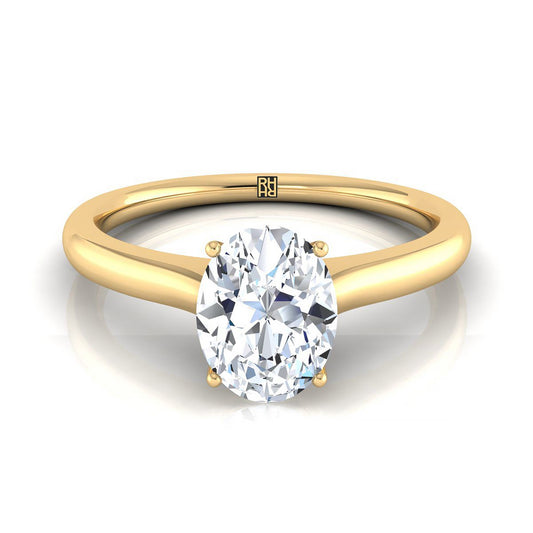 Cathedral Surprise Stone Solitaire Oval, in 18K Yellow Gold | RockHer