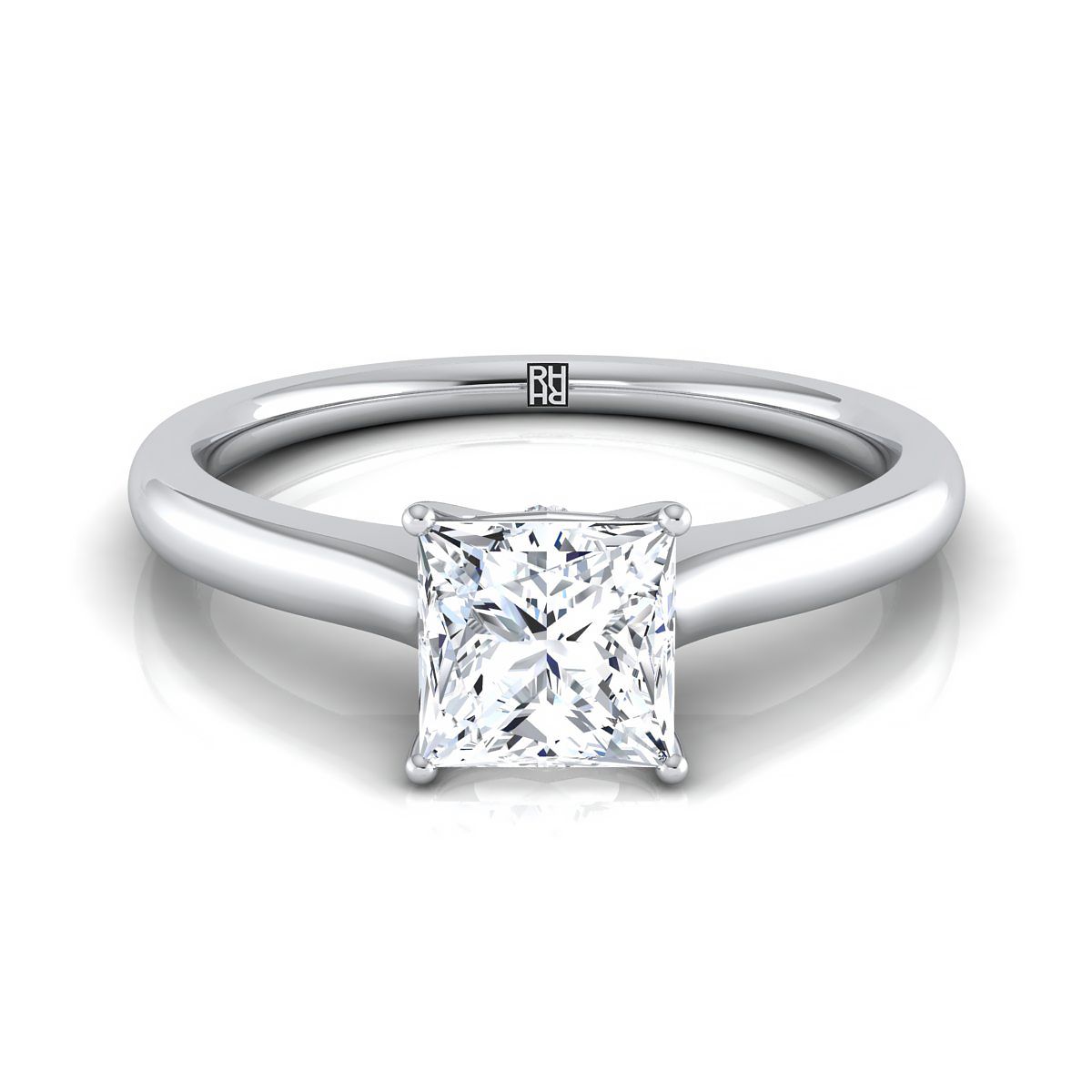 Cathedral Surprise Stone Solitaire Princess, in Platinum | RockHer