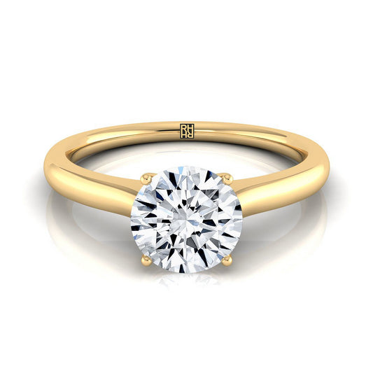 Round Brilliant, Cathedral Surprise Stone Solitaire, in 18K Yellow Gold | RockHer