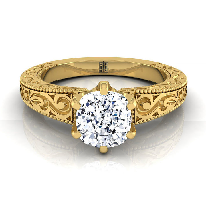 ตัวเรือนแหวนหมั้น Virginia ทรงคุชชั่น ทองคำเหลือง 18K จาก RockHer