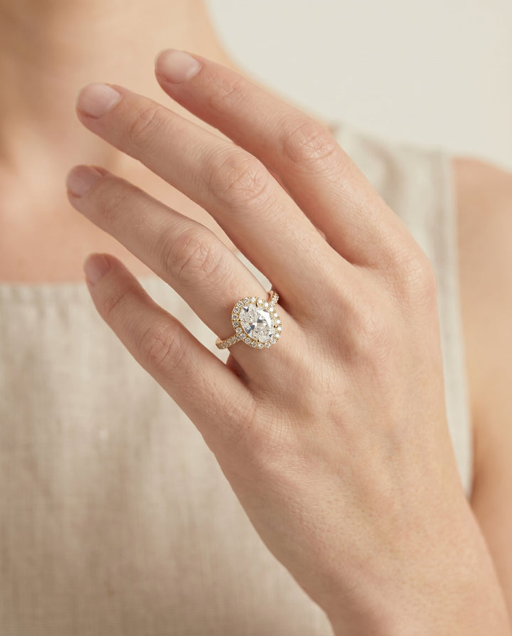 Christina Select East West Horizontal Halo Oval in 18K Yellow Gold – view 5