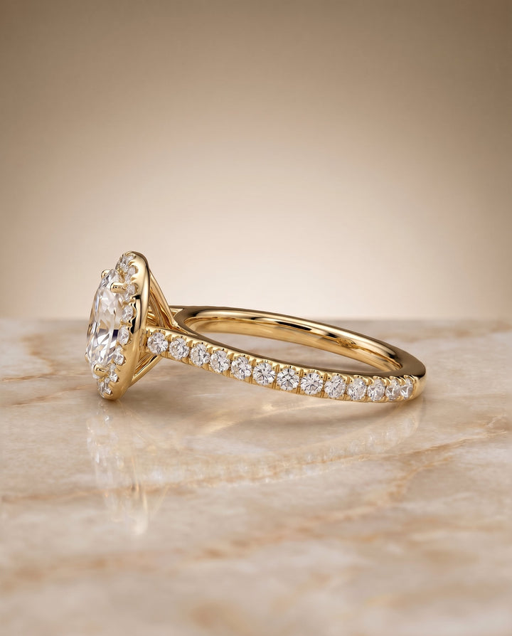 Christina Select East West Horizontal Halo Oval in 18K Yellow Gold – view 6