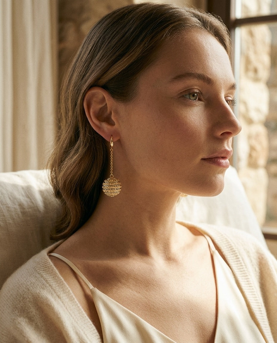 14K Two-Tone Gold Modern Drop Earrings | RockHer