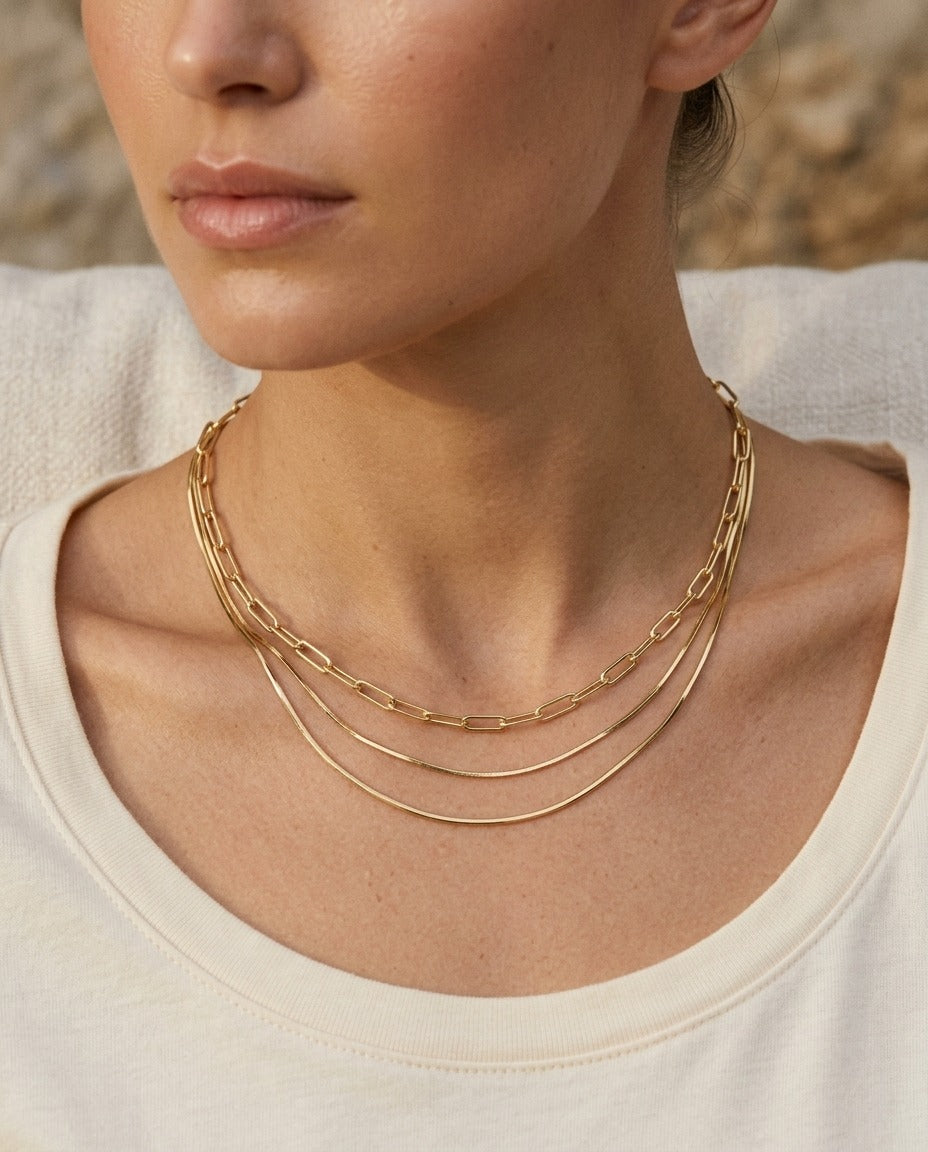 14K Yellow Gold Paperclip Chain Necklace, 18 Inch – on chain | RockHer