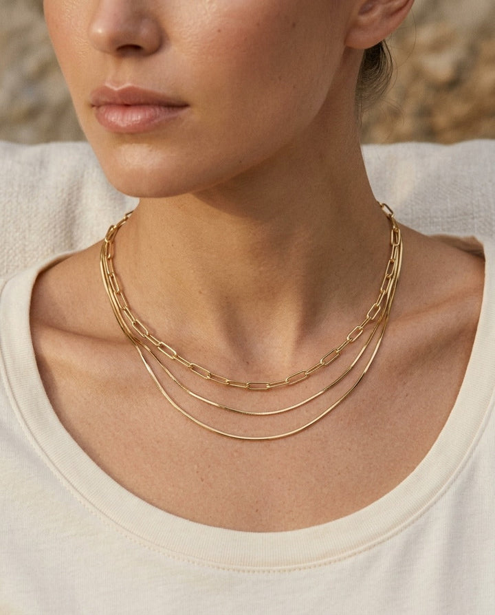 14K Yellow Gold Paperclip Chain Necklace, 18 Inch – on chain | RockHer