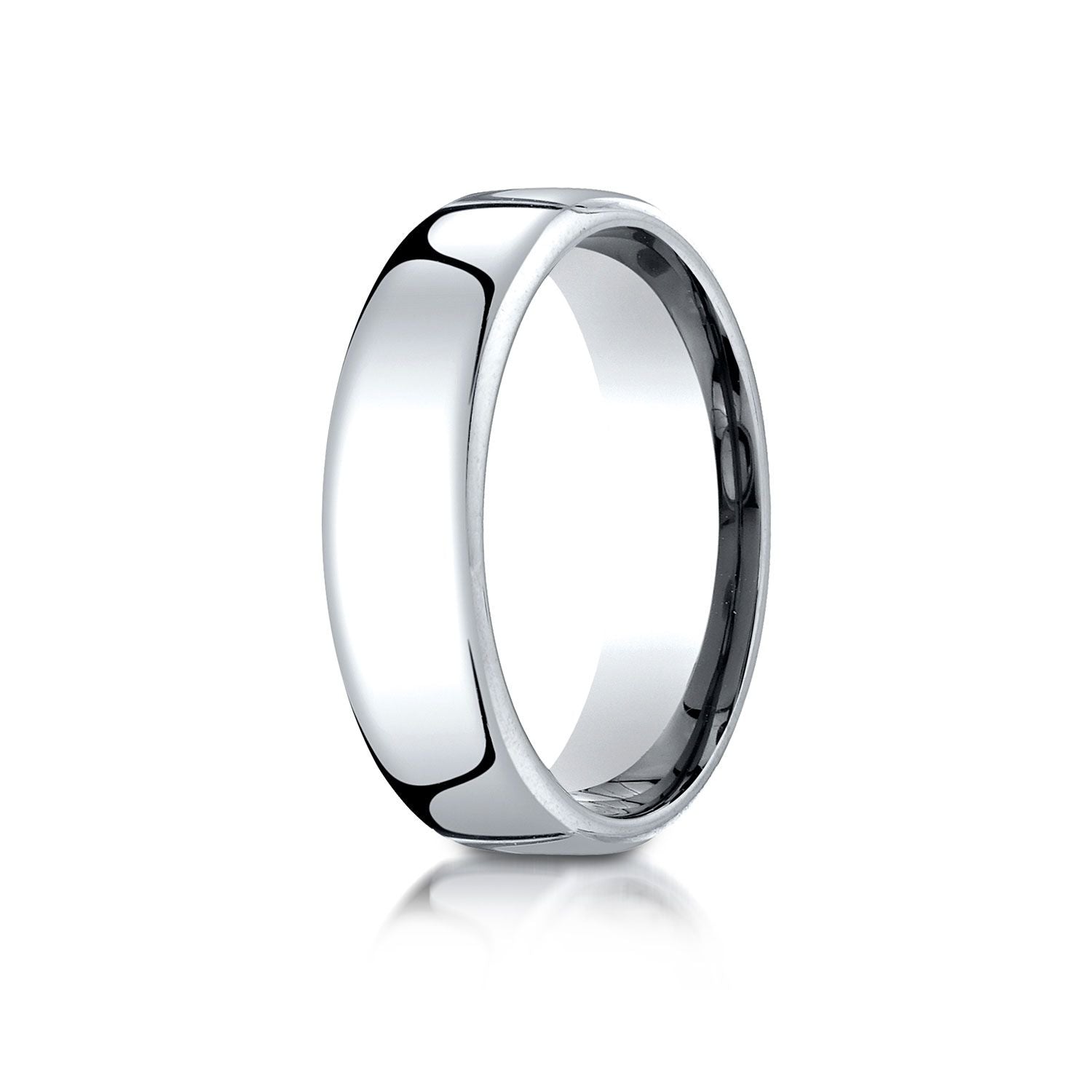 Platinum 6mm Flat Comfort-fit Ring With Milgrain