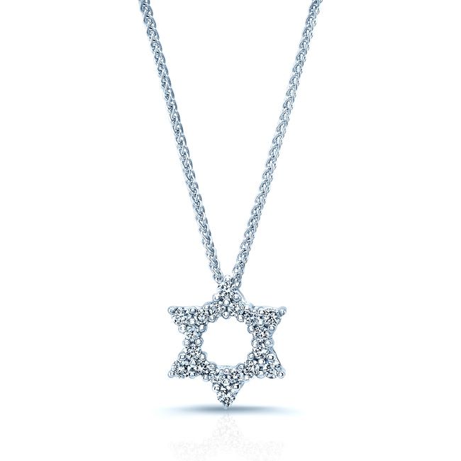 Natural Diamond Round Brilliant Pendant in 18K White Gold, 4 ct. t.w. – front view | RockHer