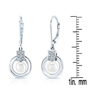 ต่างหูไข่มุกเลี้ยง ตัวเรือนทองคำขาว 14K จาก RockHer
