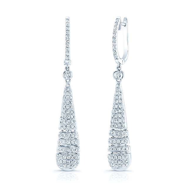 18K White Gold 1 1/3ct Tdw Diamond Earrings (h-i, Si1-si2) | RockHer