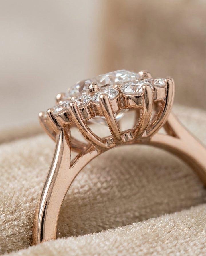 Eloise Select Floral Halo Oval in 14K White Gold – view 4