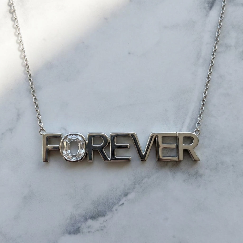 FOREVER lab-grown diamond letter necklace in Platinum