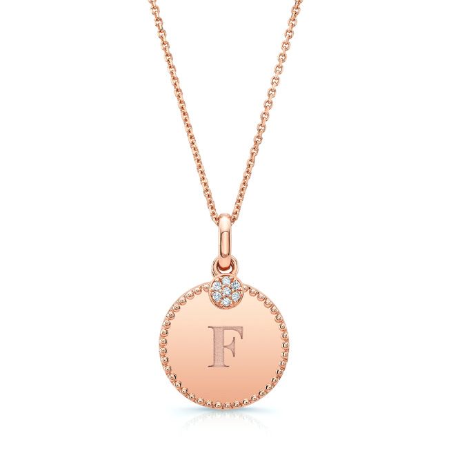 Natural Diamond Round Brilliant Pendant in 14K Rose Gold | RockHer