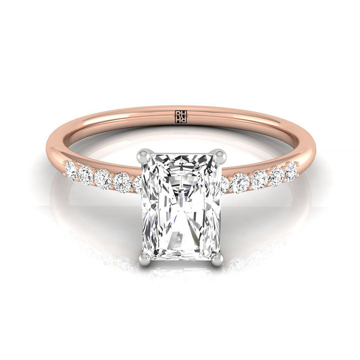 ตัวเรือนแหวนหมั้น Cherie ทรงเรเดียนท์ ทองคำชมพู 14K จาก RockHer