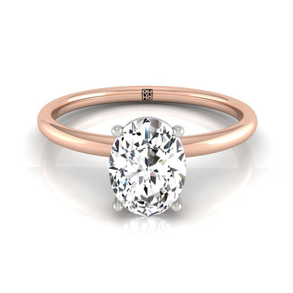 ตัวเรือนแหวนหมั้นเพชร Joni ทรงรี ทองคำชมพู 14K จาก RockHer