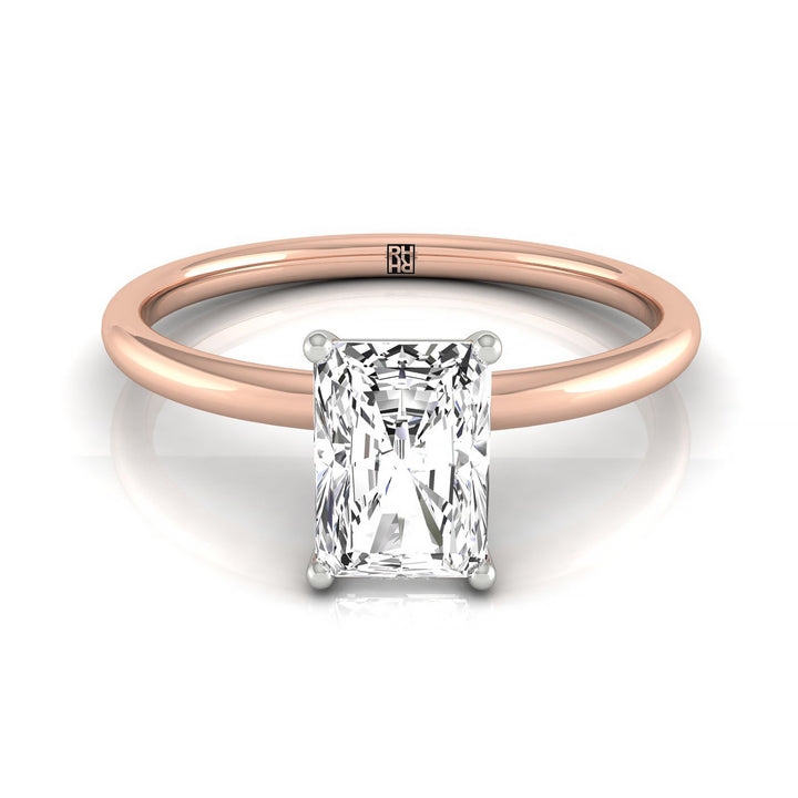 ตัวเรือนแหวนหมั้นเพชร Joni ทรงเรเดียนท์ ทองคำชมพู 14K จาก RockHer