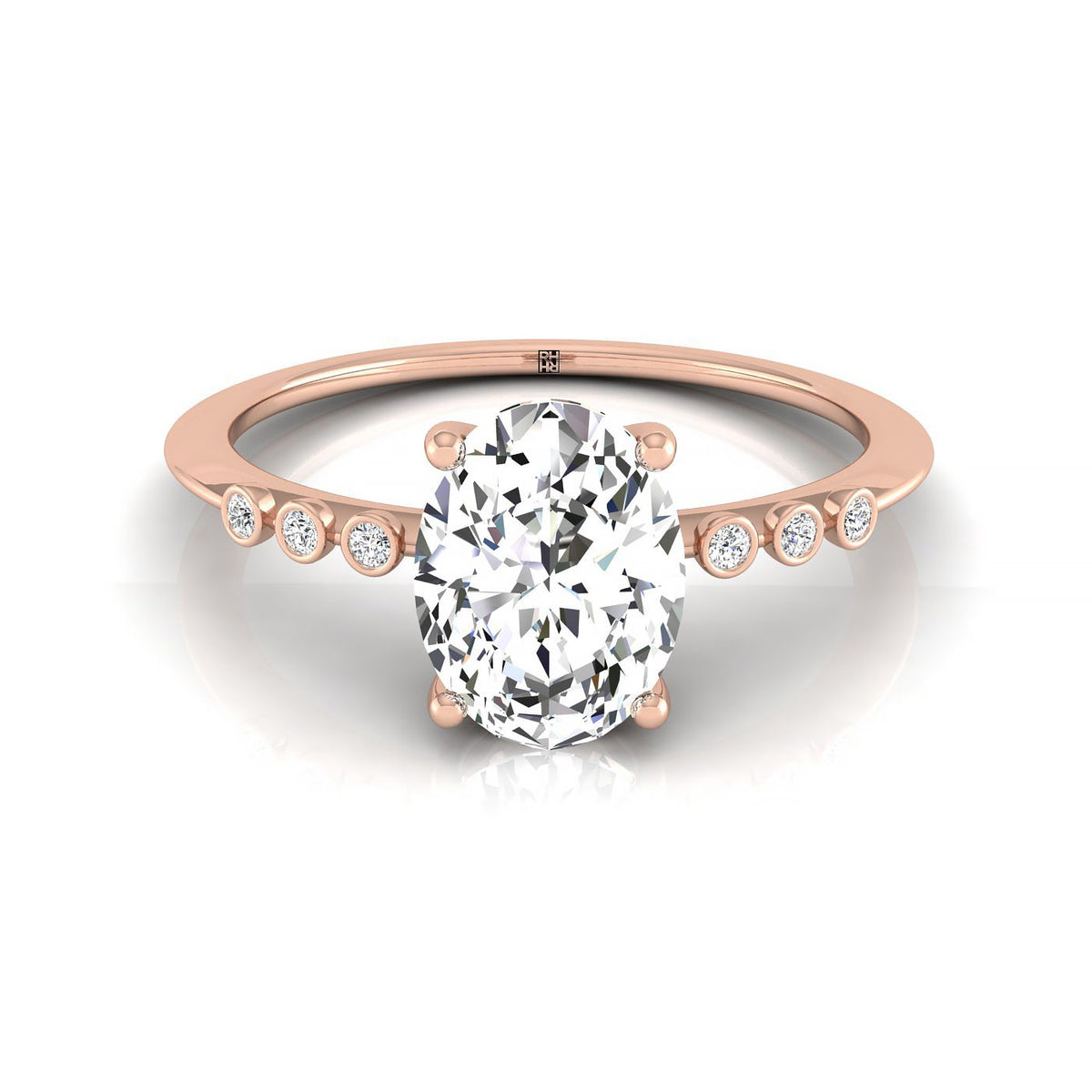 ตัวเรือนแหวนหมั้นเพชร Peggy ทรงรี ทองคำชมพู 14K จาก RockHer