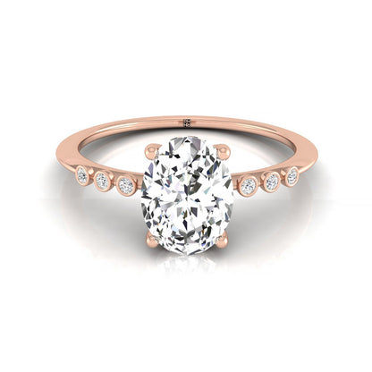 ตัวเรือนแหวนหมั้นเพชร Peggy ทรงรี ทองคำชมพู 14K จาก RockHer
