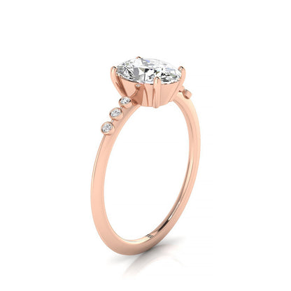 ตัวเรือนแหวนหมั้นเพชร Peggy ทรงรี ทองคำชมพู 14K จาก RockHer