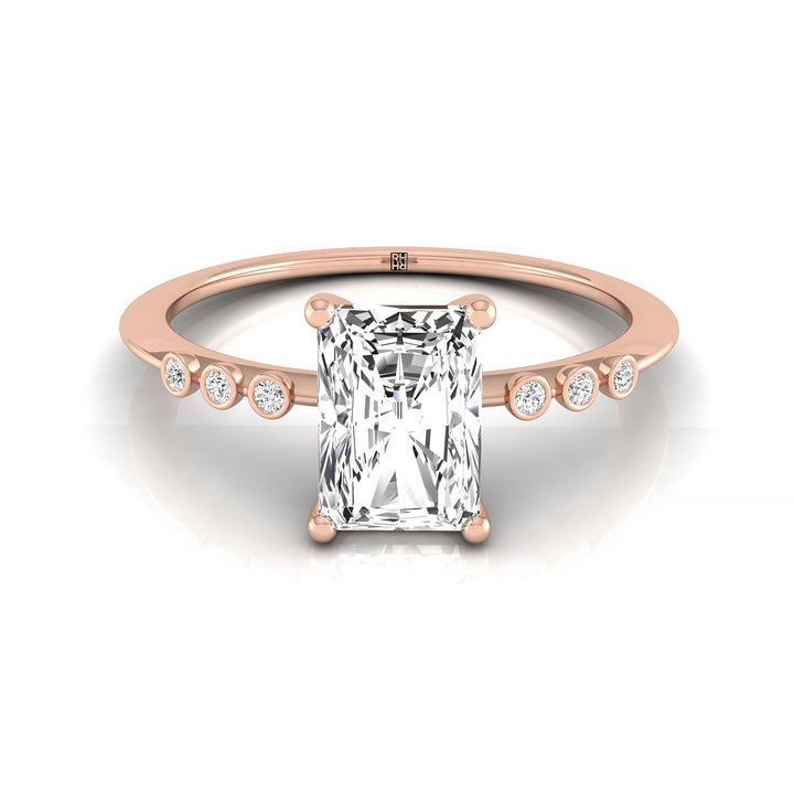 ตัวเรือนแหวนหมั้น Peggy ทรงเรเดียนท์ ทองคำชมพู 14K จาก RockHer