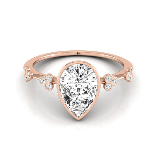 Princess, Hidden Halo PR, in 14K Rose Gold – front view | RockHer