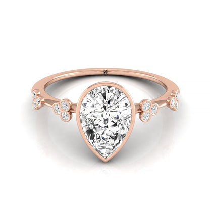 ตัวเรือนแหวนหมั้นเพชร Miley ทรงปริ๊นเซส ทองคำชมพู 14K จาก RockHer