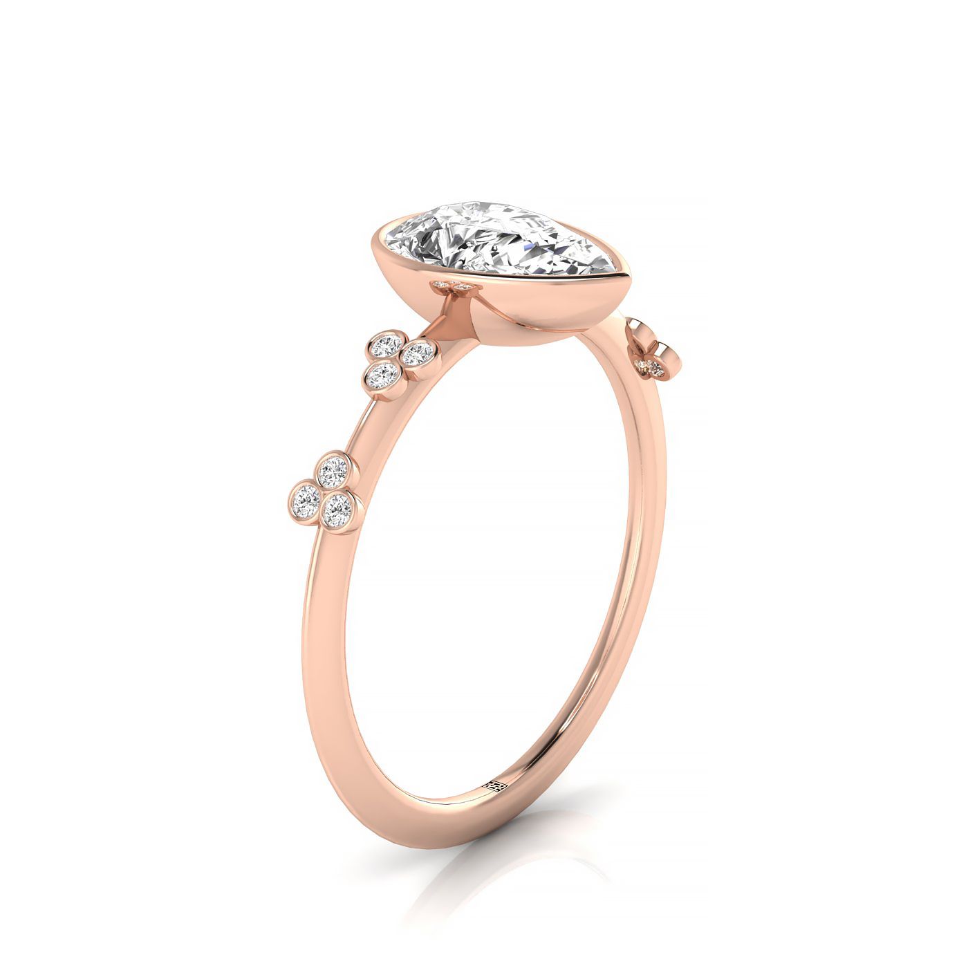 Princess, Hidden Halo PR, in 14K Rose Gold – side profile | RockHer