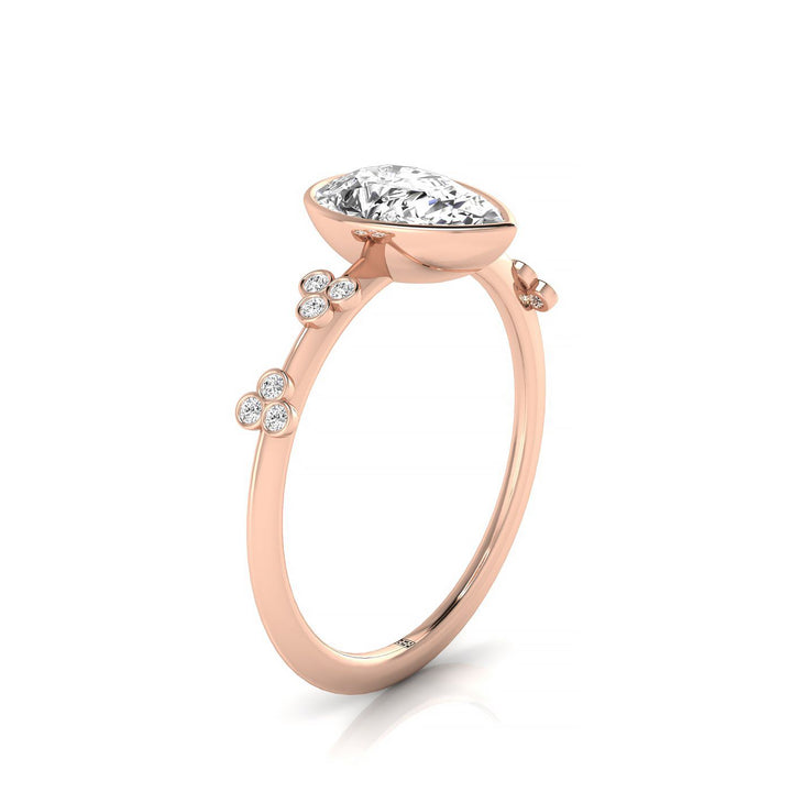 Princess, Hidden Halo PR, in 14K Rose Gold – side profile | RockHer