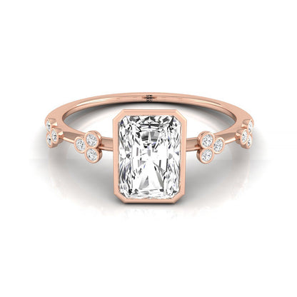ตัวเรือนแหวนหมั้นเพชร Miley ทรงเรเดียนท์ ทองคำชมพู 14K จาก RockHer