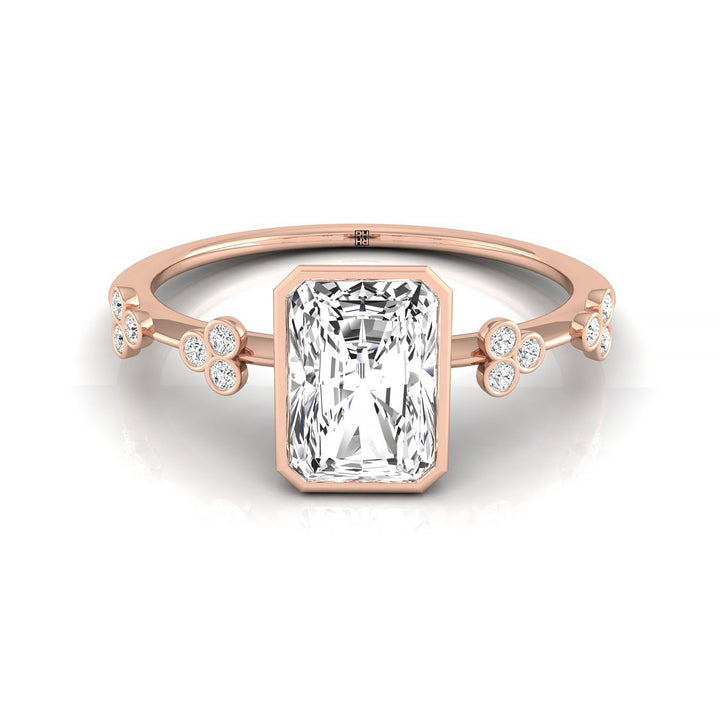ตัวเรือนแหวนหมั้นเพชร Miley ทรงเรเดียนท์ ทองคำชมพู 14K จาก RockHer