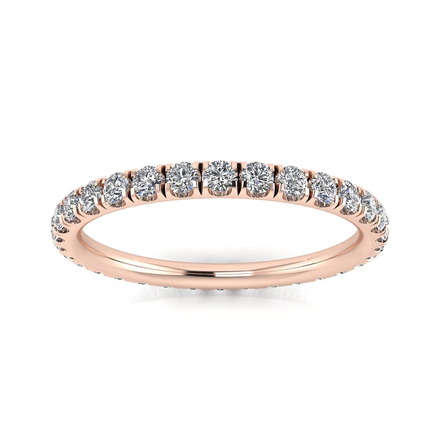 Round Brilliant Cut Diamond Split Prong Set Eternity Ring In 14k Rose Gold  (1.56ct. Tw.) Ring Size 7.5