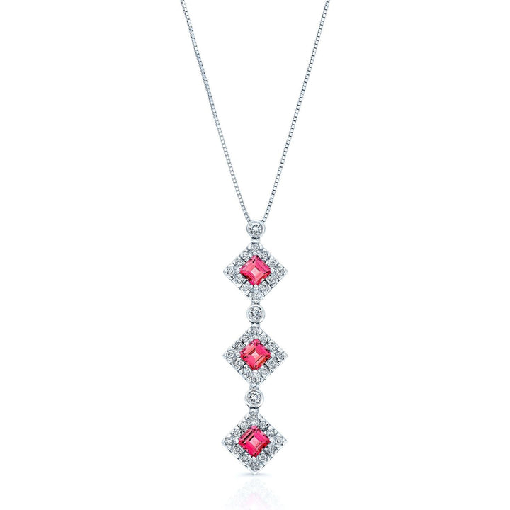 Pink Tourmaline Halo Pendant in 14K White Gold | RockHer