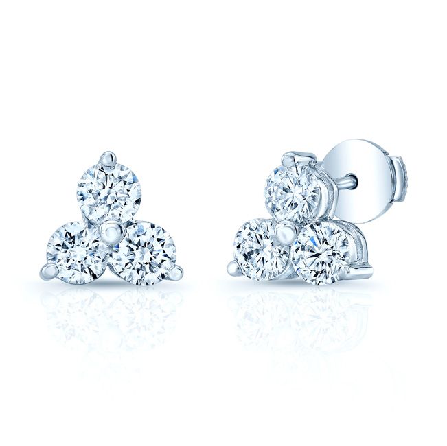 Diamond Flower Earring In 14k White Gold (2 Ct.tw.)