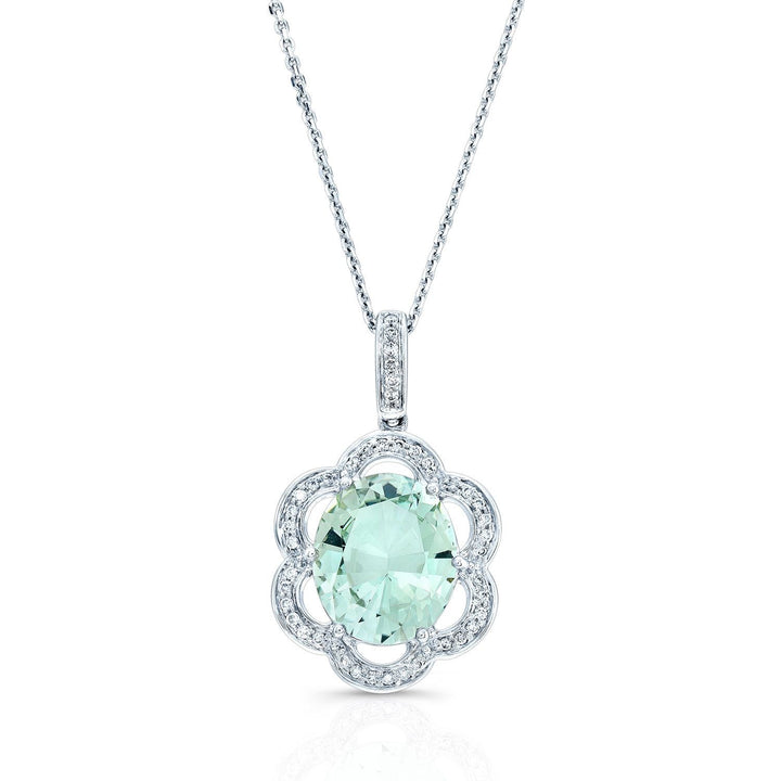 Green Quartz Pendant in 14K White Gold | RockHer