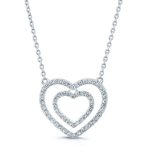 สร้อยคอเพชร ทรงหัวใจ ตัวเรือนทองคำขาว 14K จาก RockHer