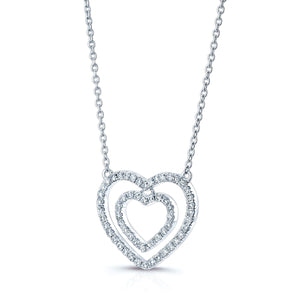 สร้อยคอเพชร ทรงหัวใจ ตัวเรือนทองคำขาว 14K จาก RockHer