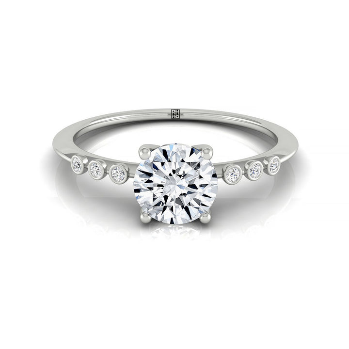 Round Brilliant, Hidden Halo Round, in Platinum – front view | RockHer