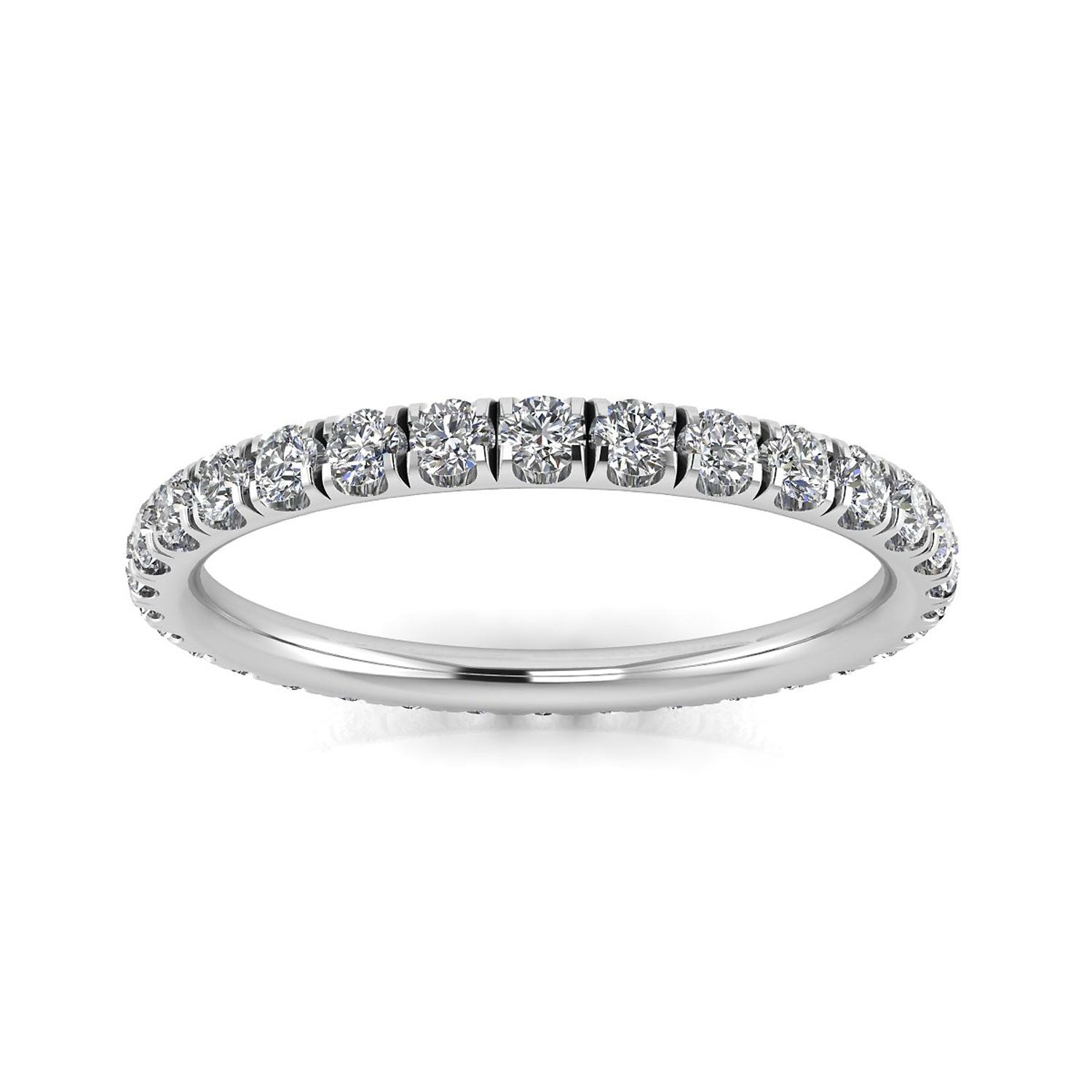 Round Brilliant Cut Diamond Split Prong Set Eternity Ring In 14k White Gold  (1.02ct. Tw.) Ring Size 9