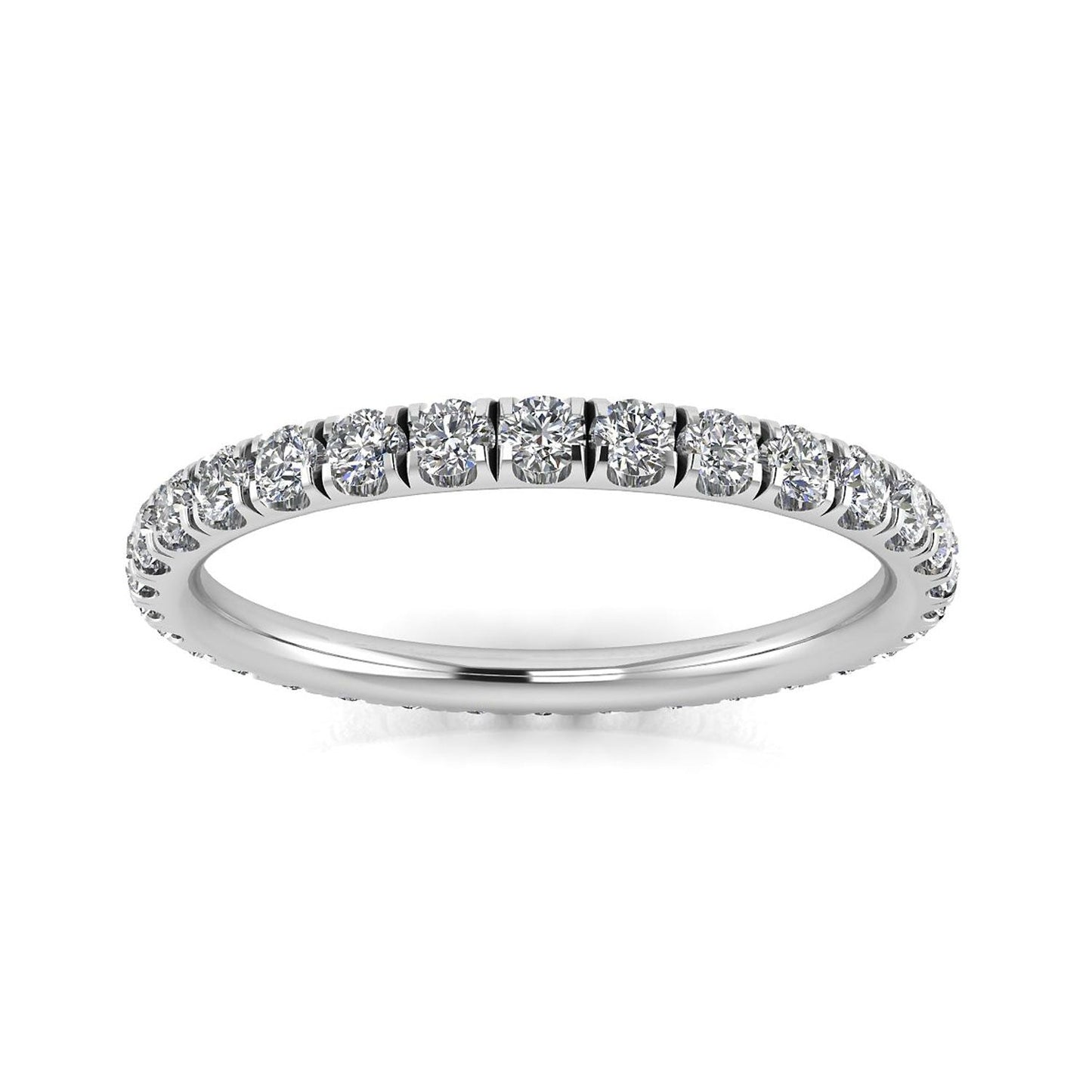 Round Brilliant Cut Diamond Split Prong Set Eternity Ring In Platinum  (0.77ct. Tw.) Ring Size 8.5