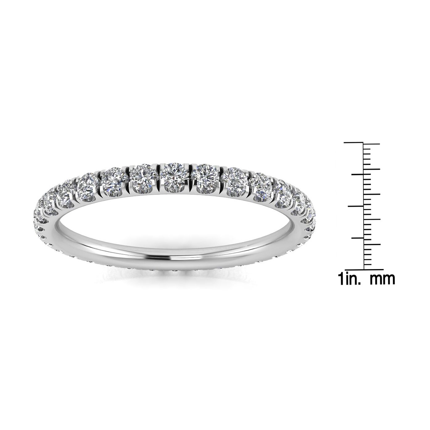 Round Brilliant Cut Diamond Split Prong Set Eternity Ring In 14k White Gold  (1.43ct. Tw.) Ring Size 6
