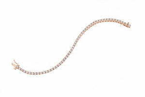 สร้อยข้อมือเพชร ทรงกลม ฝังหนาม ตัวเรือนทองคำเหลือง 14K จาก RockHer