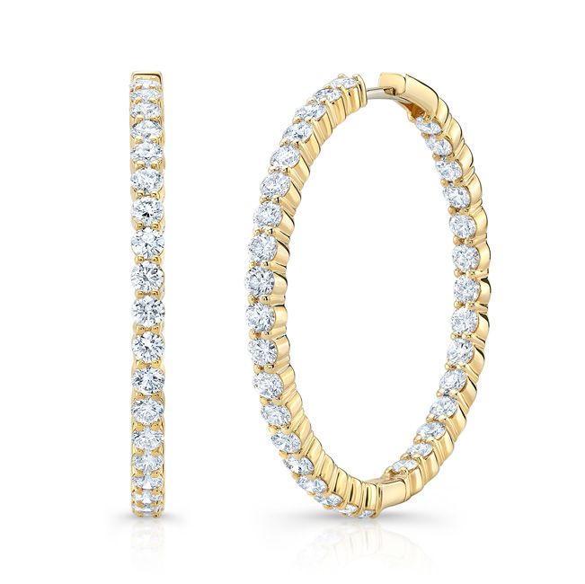 Diamond Hoop Earrings in 14K Yellow Gold (5 Ct. Tw.) Si | RockHer