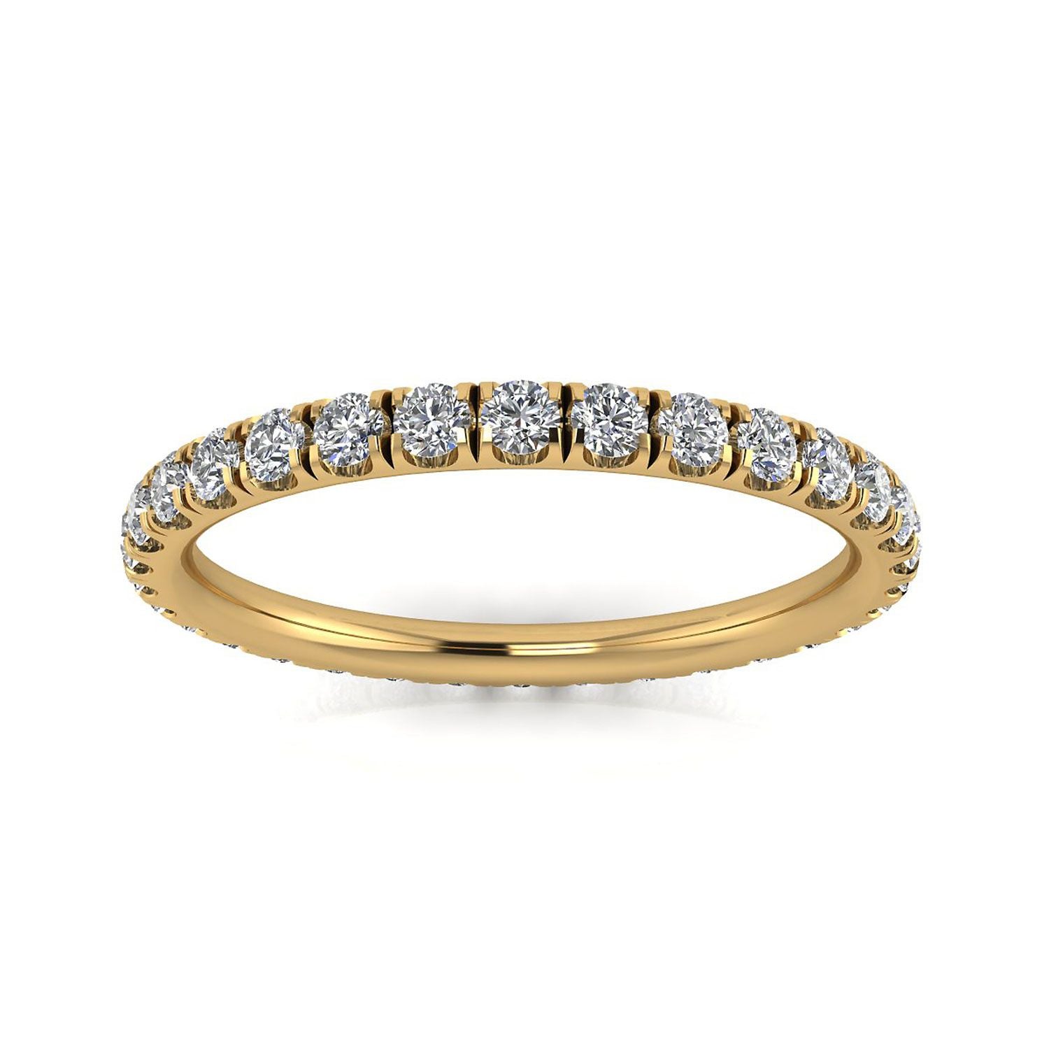 Round Brilliant Cut Diamond Split Prong Set Eternity Ring In 14k Yellow Gold  (0.7ct. Tw.) Ring Size 6