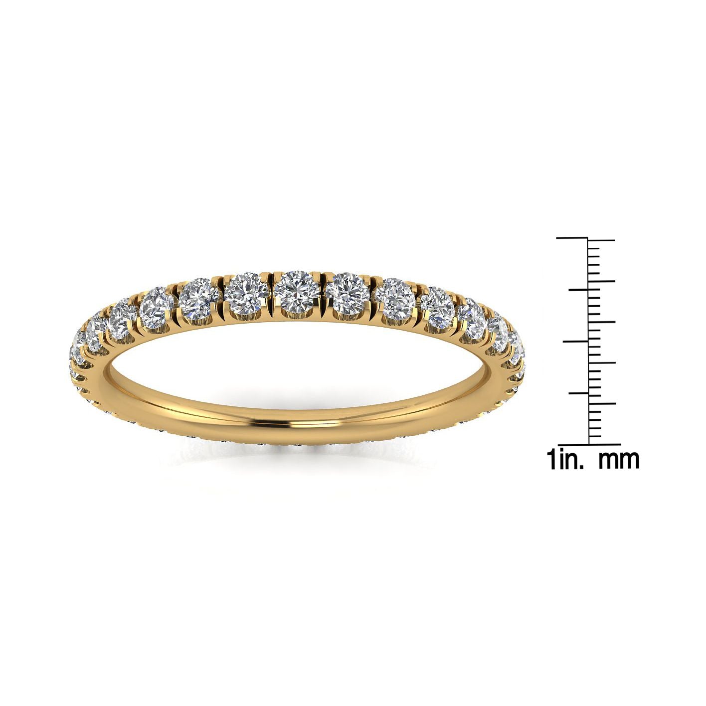 Round Brilliant Cut Diamond Split Prong Set Eternity Ring In 14k Yellow Gold  (1.49ct. Tw.) Ring Size 6.5